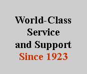 Text Box: World-Class Service and Support Since 1923